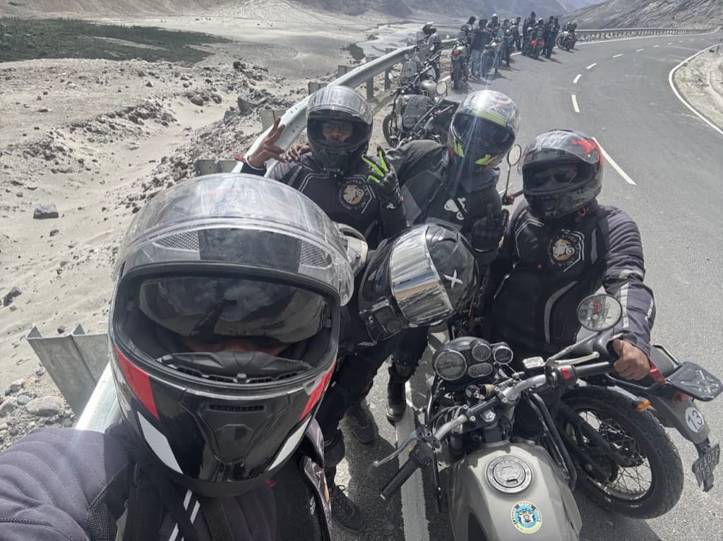AccelRyde riders on a mountain road